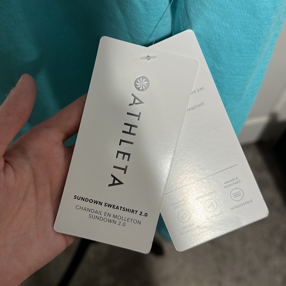 Women's Athleta Sundown Sweatshirt 2.0 in "Gulf Green" - Picture 7 of 8
